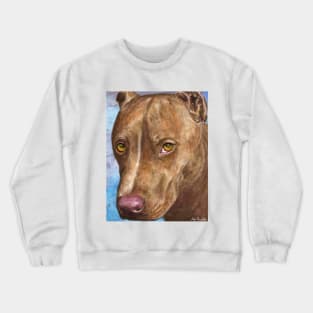 A Beautiful Red Nose Pit Bull Painting Crewneck Sweatshirt